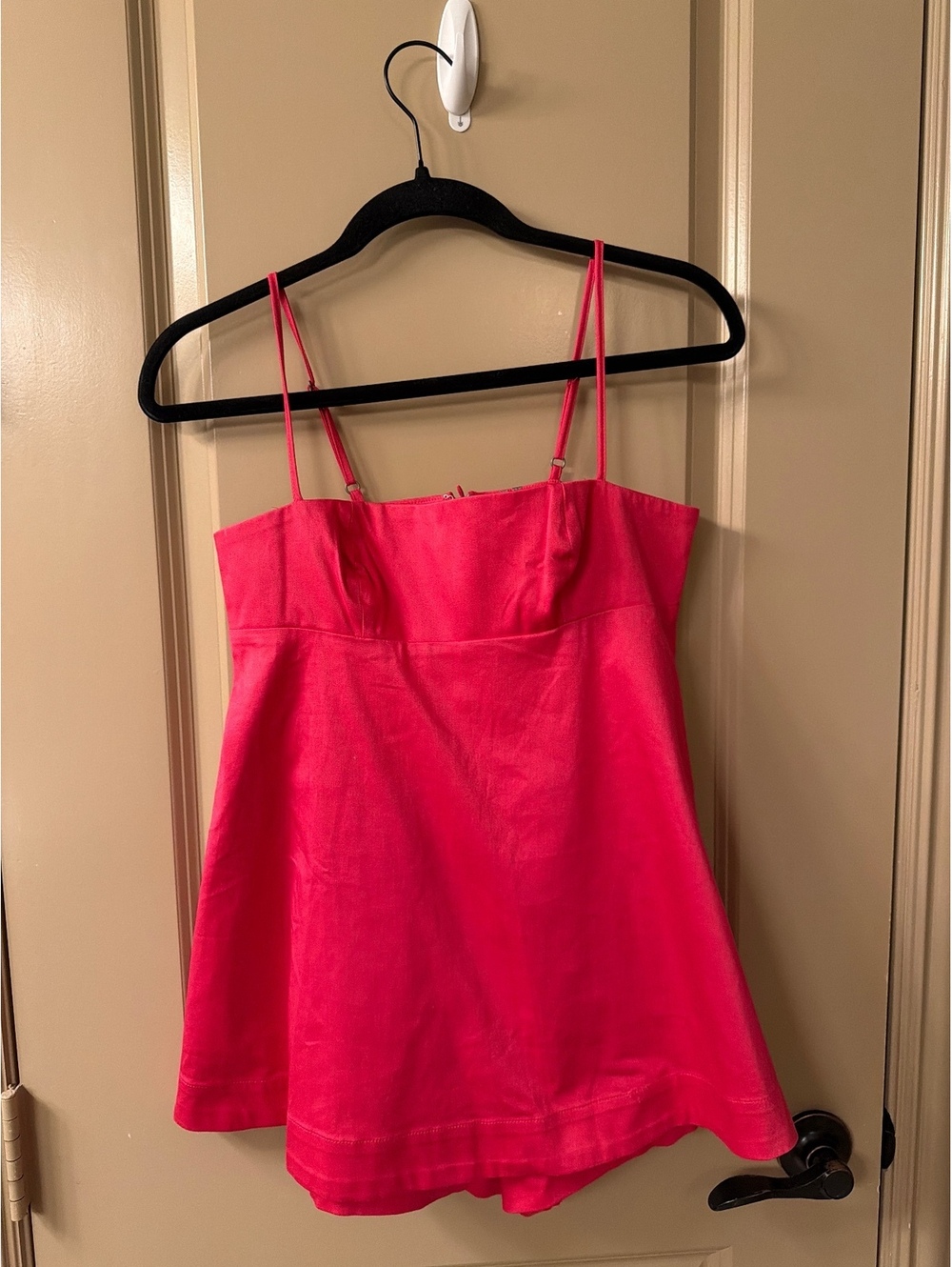 Anthropologie Pink Spaghetti Strap Romper with Zipper Closure, Size 2